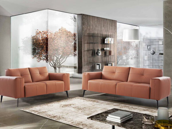 Romanae Napa Leather Sofa | Spanish Chestnut