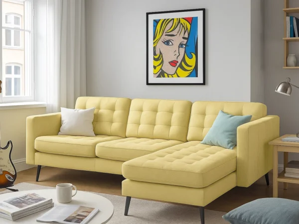 Linda | L Shape Sofa | Canary Yellow