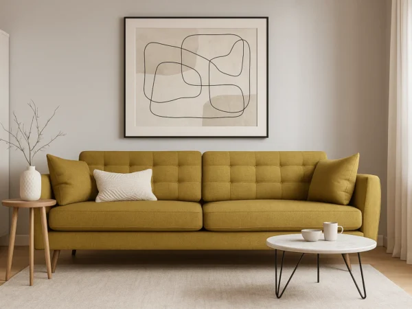 Oslo Fabric Sofa | Amber Yellow