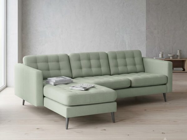 Linda | L Shape Sofa | Mint Green